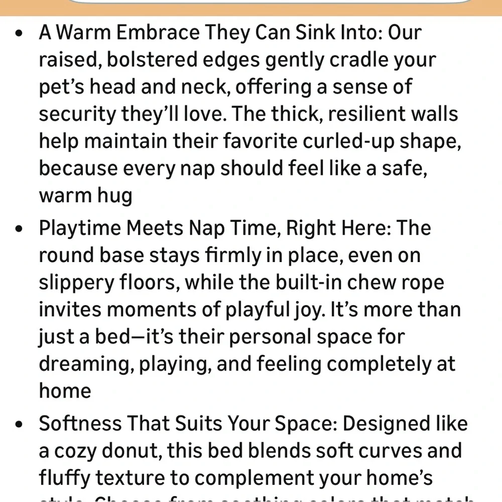 Cozy Cream Small Pet Bed